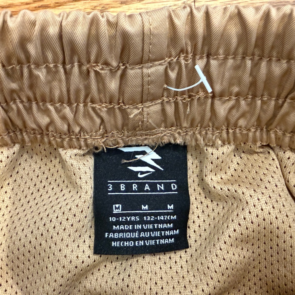 Nike 3 BRAND Tan Athletic Shorts - Boys Size M (10/12) - Picture 2 of 2